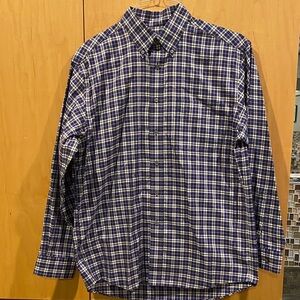 Jos. A. Bank Navy and White Checkered Shirt